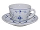Blue-painted hotel porcelainLarge coffee cup with the Missionshotellet logo