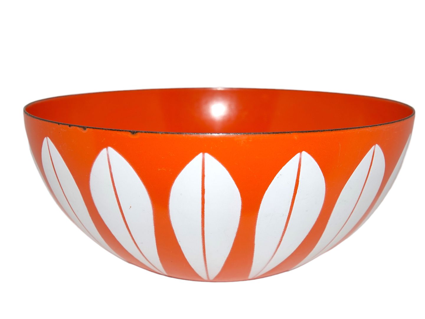 Antik K - * * Stor orange skål 24 cm.
