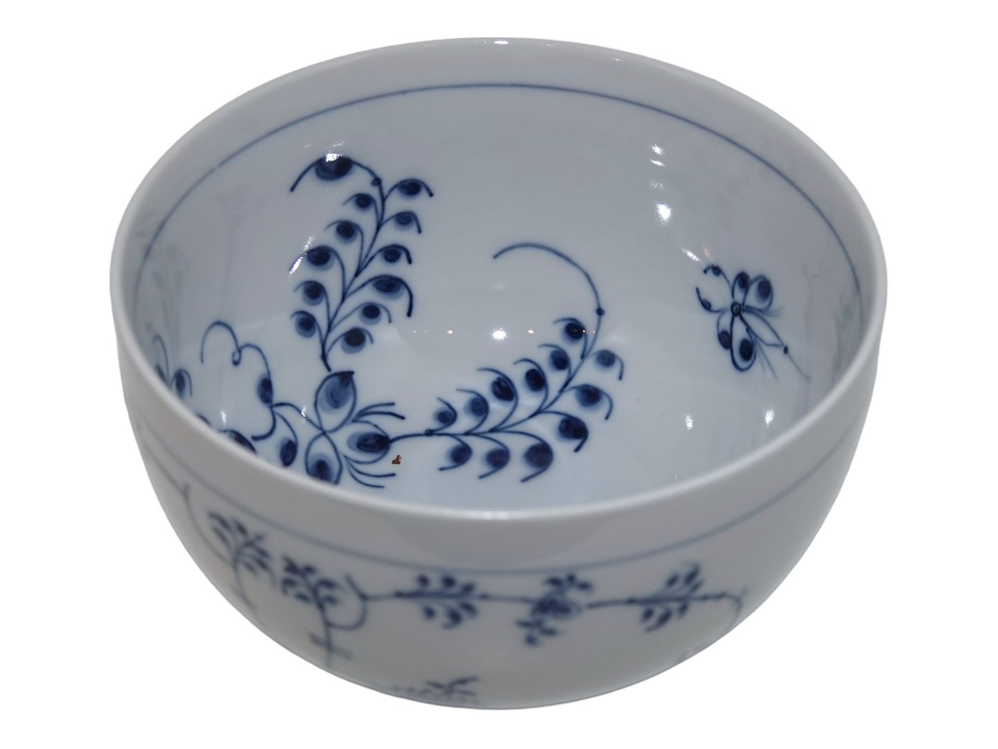 Antik K Blue Fluted Plain * * Small round unique bowl in grayish por