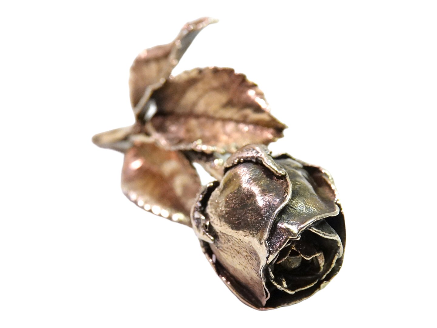 Antik K - Flora * Stor broche i forgyldt sterling sølv af